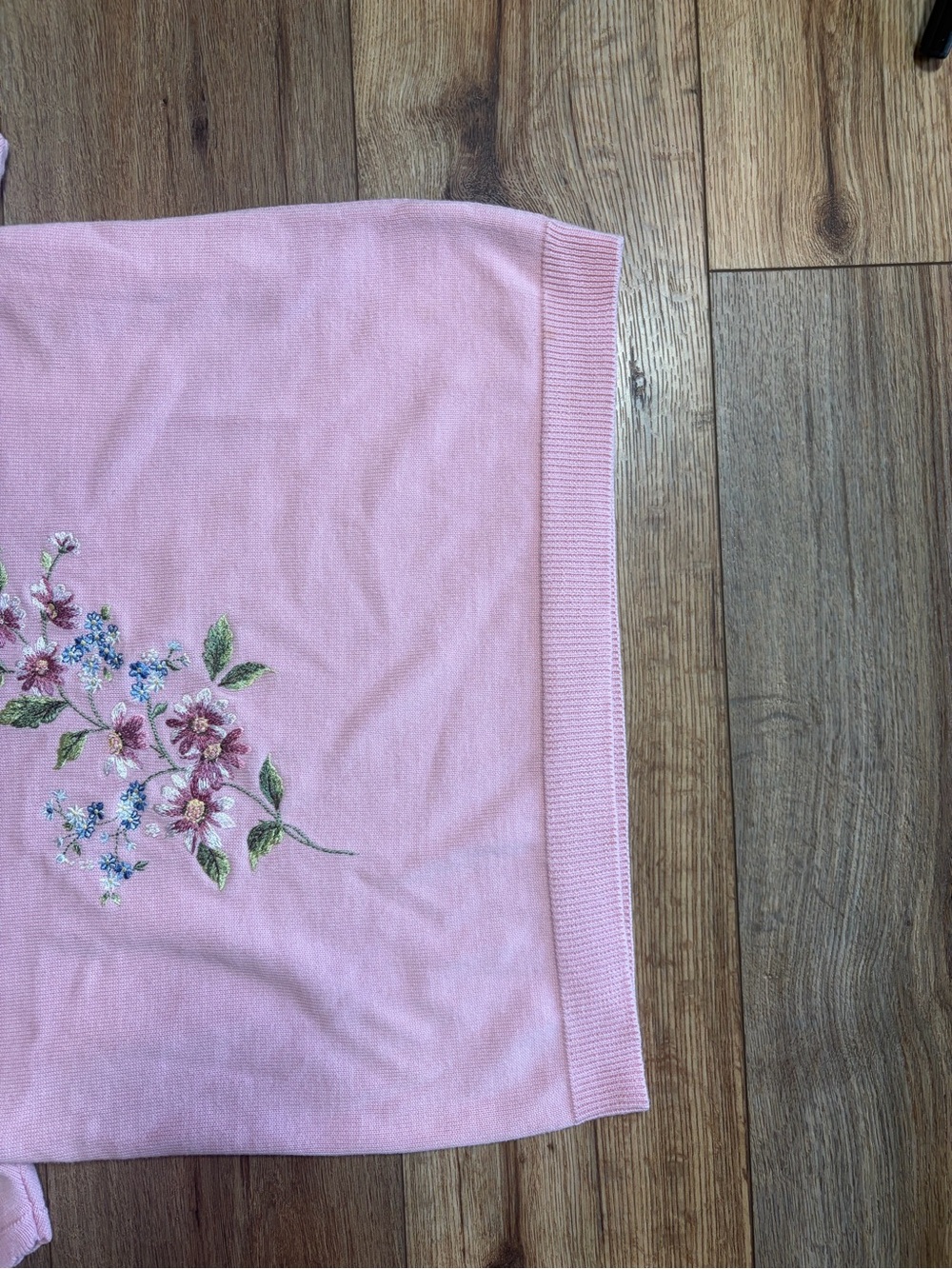 Vintage grandmacore Cottagecore coquette embroidered short sleeve sweater Top - Picture 3 of 8